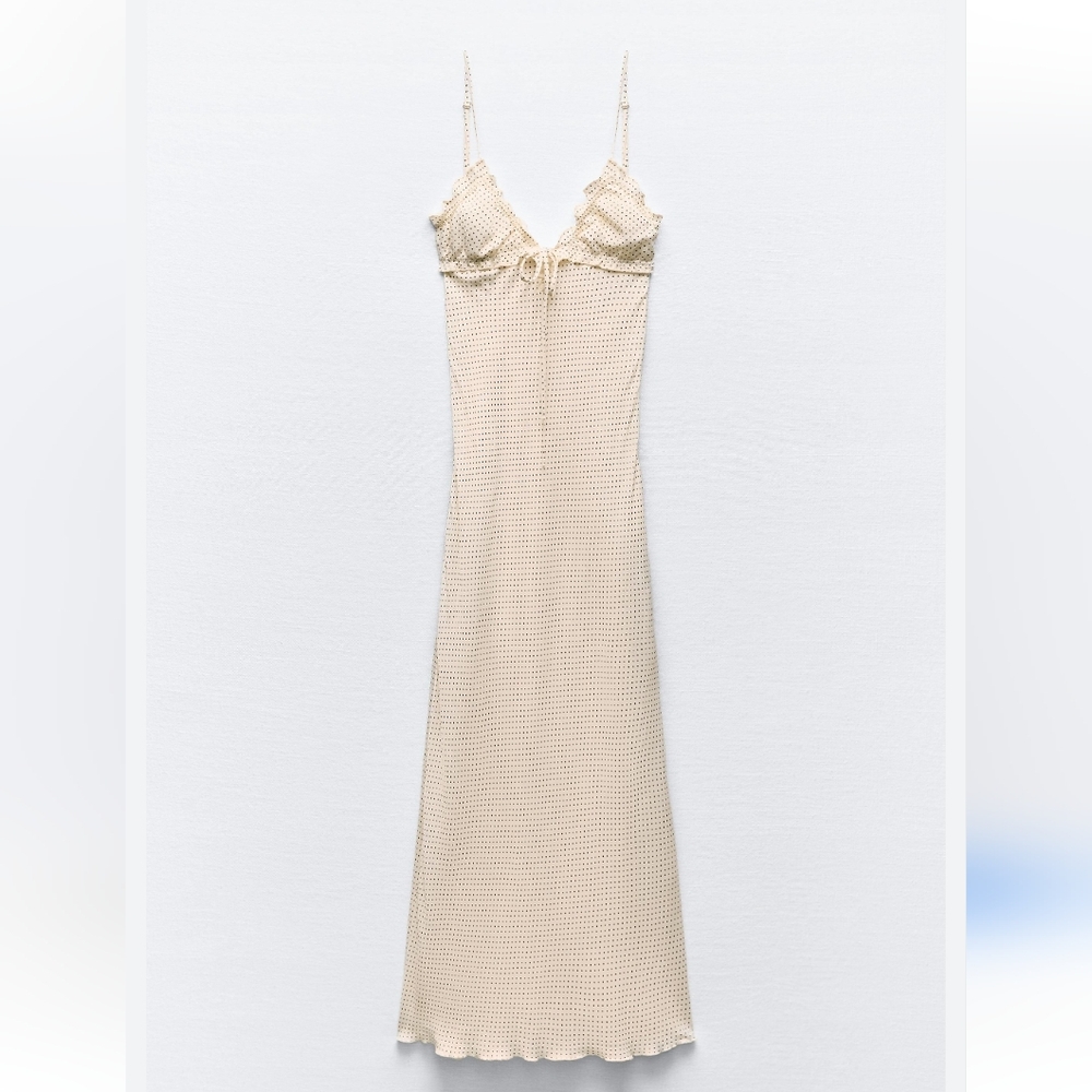 ZARA -SATIN EFFECT PRINT DRESS SIZE XS - Picture 12 of 16